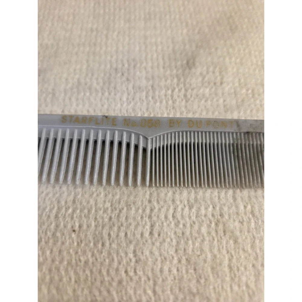 DuPont Starflite Comb Lot – No. 67 & No. 858 – Vintage Stylist Combs USA – Gray